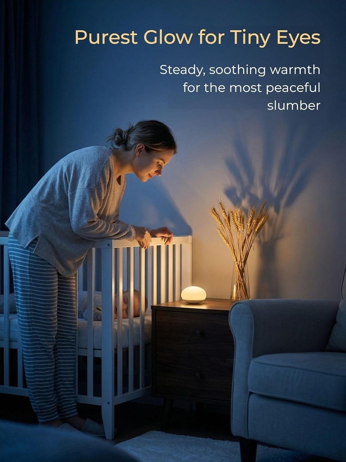EASZZZ Baby Night Light, Egg Light for Nursery, Flip Design Touch Lamp