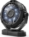 Gaiatop Portable Camping Fan with LED Lantern, 360° Head Rotation for Tent