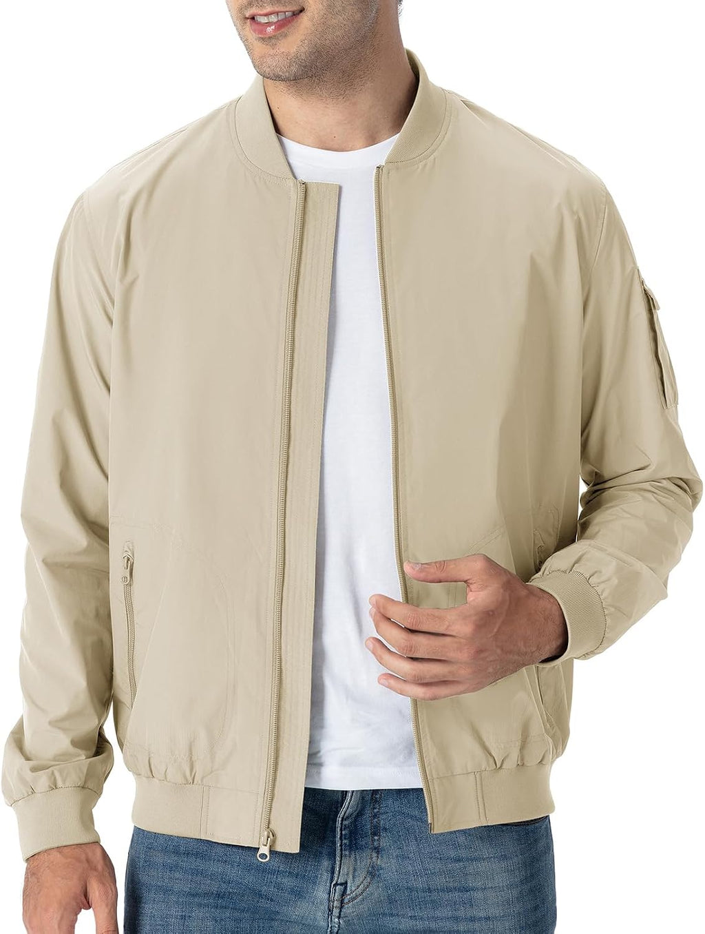 TBMPOY Men's Lightweight Jackets Casual Dress Golf Bomber Windbreaker Fall