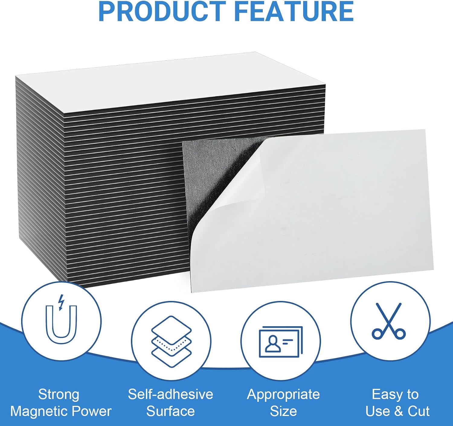 MaxGear 100 Pack Business Card Magnets Peel and Stick,Self Sticky Name Card