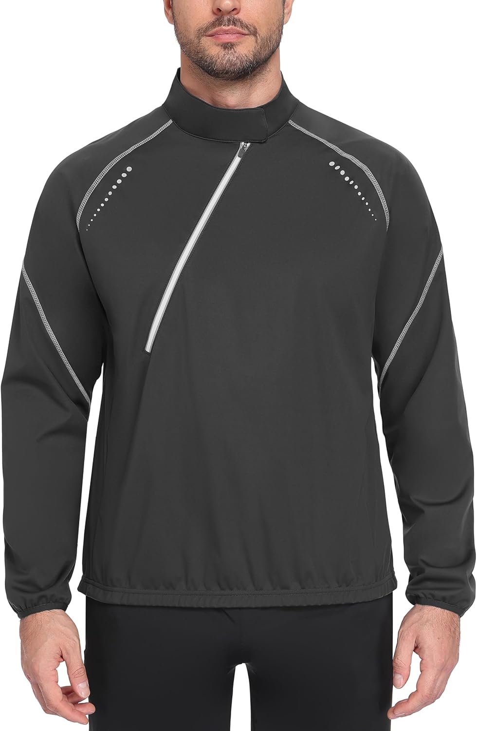 Little Donkey Andy Men's Cycling Jacket Long Sleeve Windproof Lightweight Jacket with Zipper Pocket for Running Biking