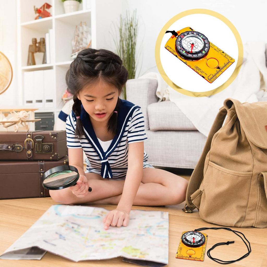 Orienteering Compass Hiking Compass Outdoor Navigation Survival Compass Waterproof Map Reading Backpacking Compass Kids Camping Gear for Women Men Gifts, 4 Colors