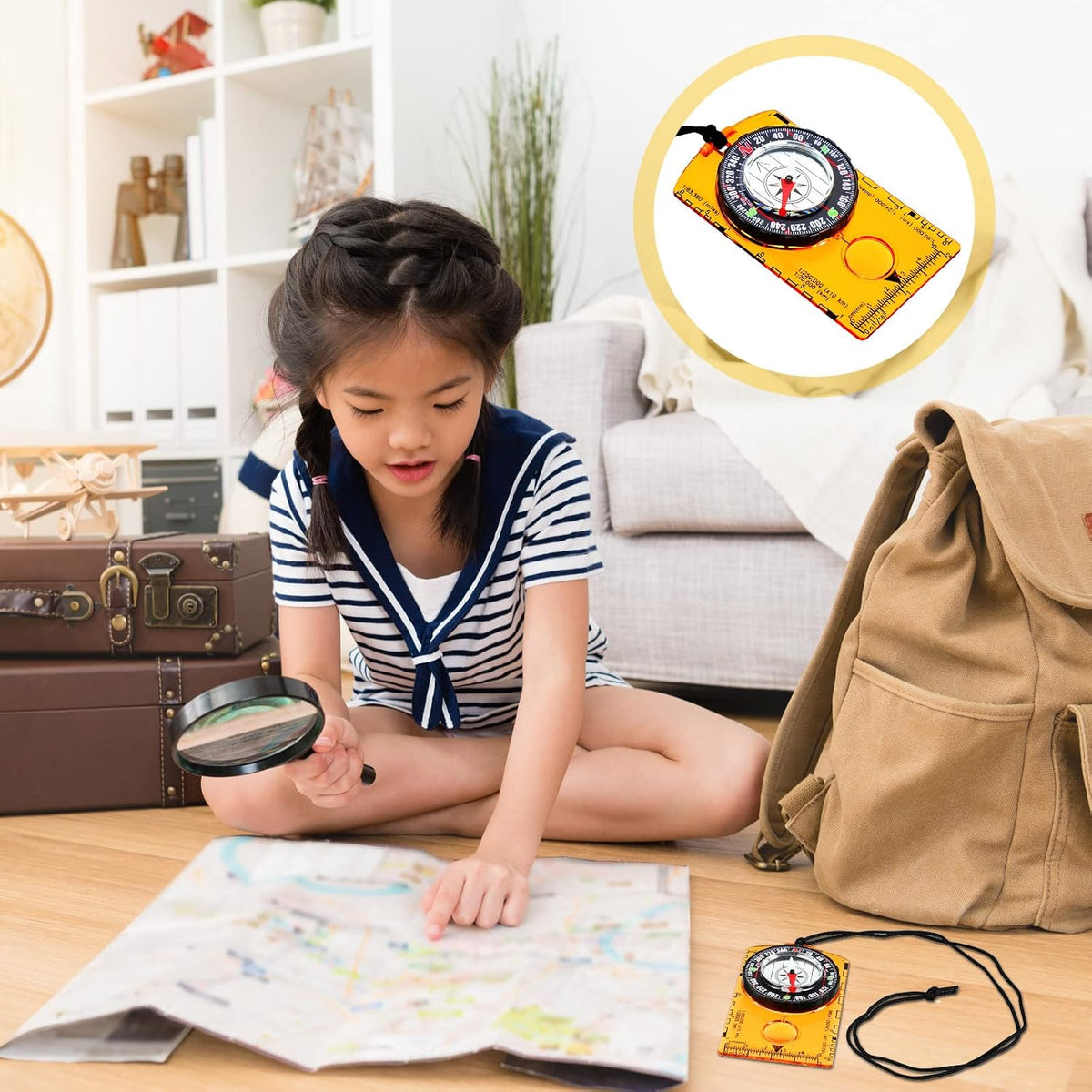 Orienteering Compass Hiking Compass Outdoor Navigation Survival Compass Waterproof Map Reading Backpacking Compass Kids Camping Gear for Women Men Gifts, 4 Colors