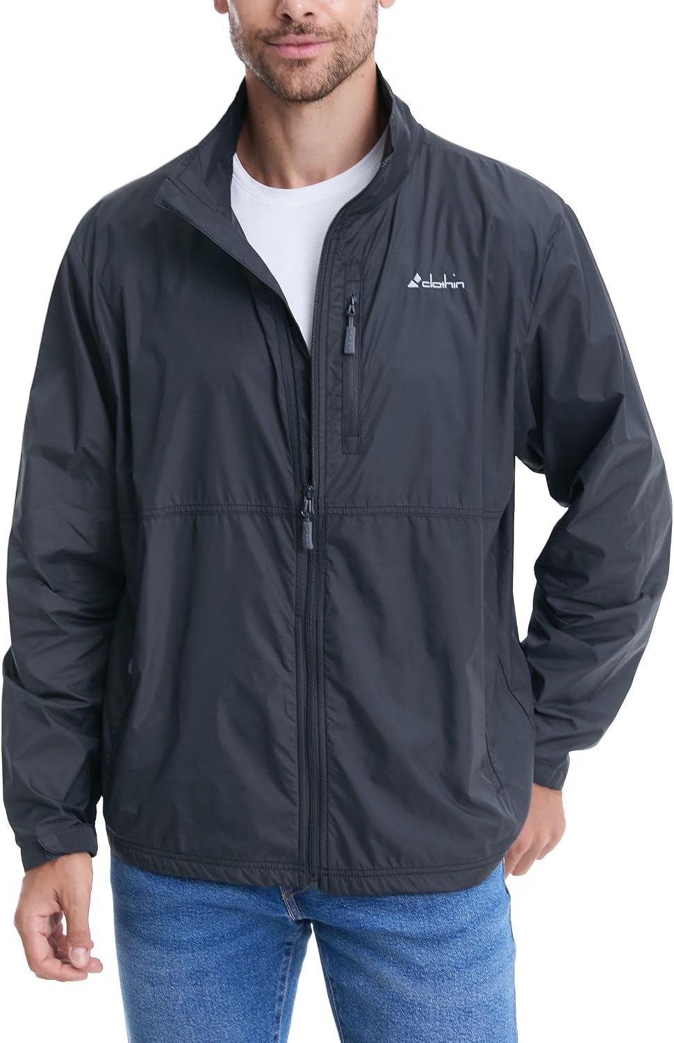 clothin Men's Lightweight Water-Resistant Packable Windbreaker