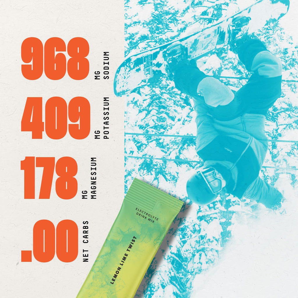 SALTT Electrolyte Packets - Lemon Lime Twist (30 Sticks) - Zero Sugar