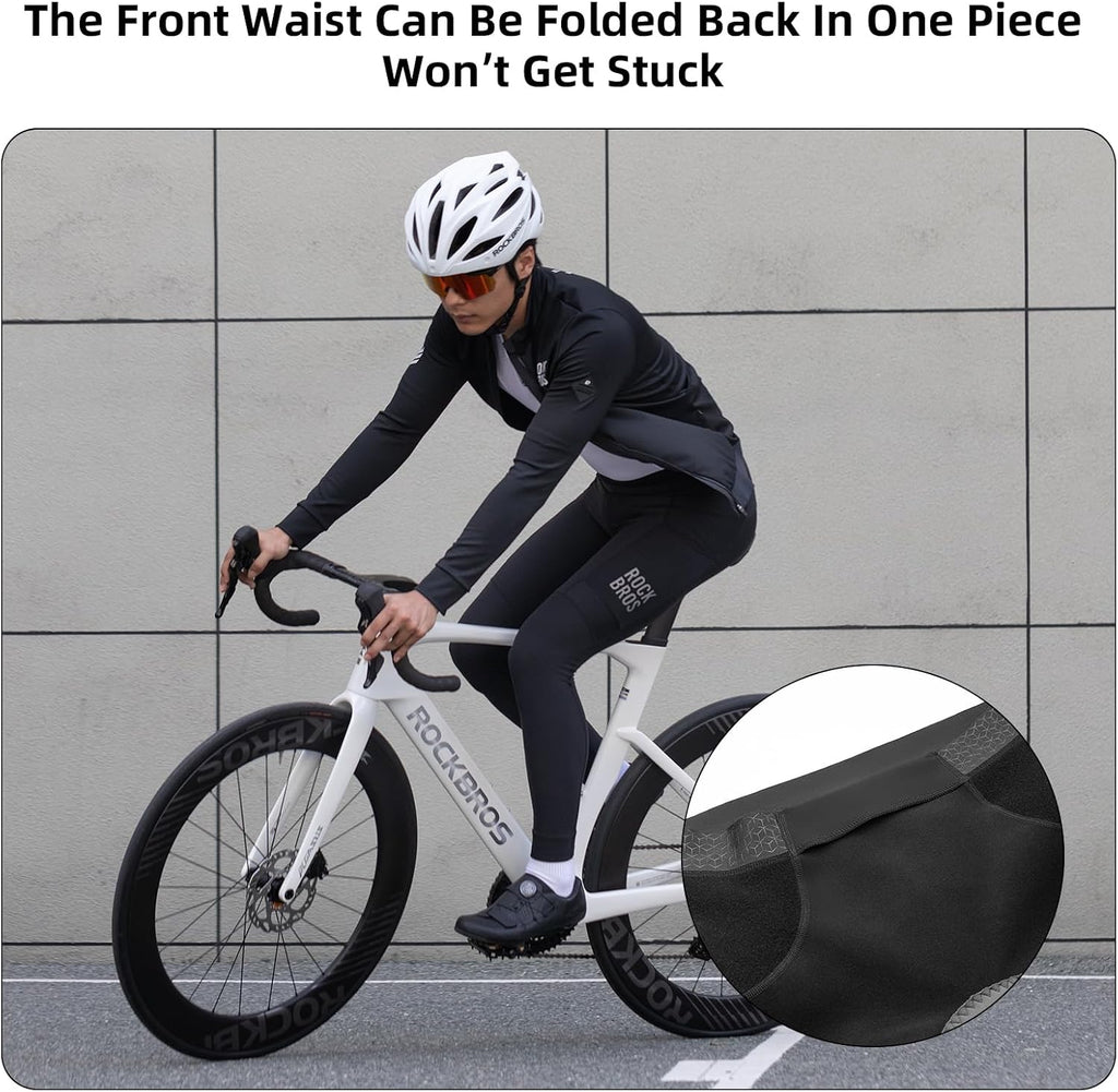 ROCKBROS Men's Thermal Cycling Tights Padded Winter Bike Pants