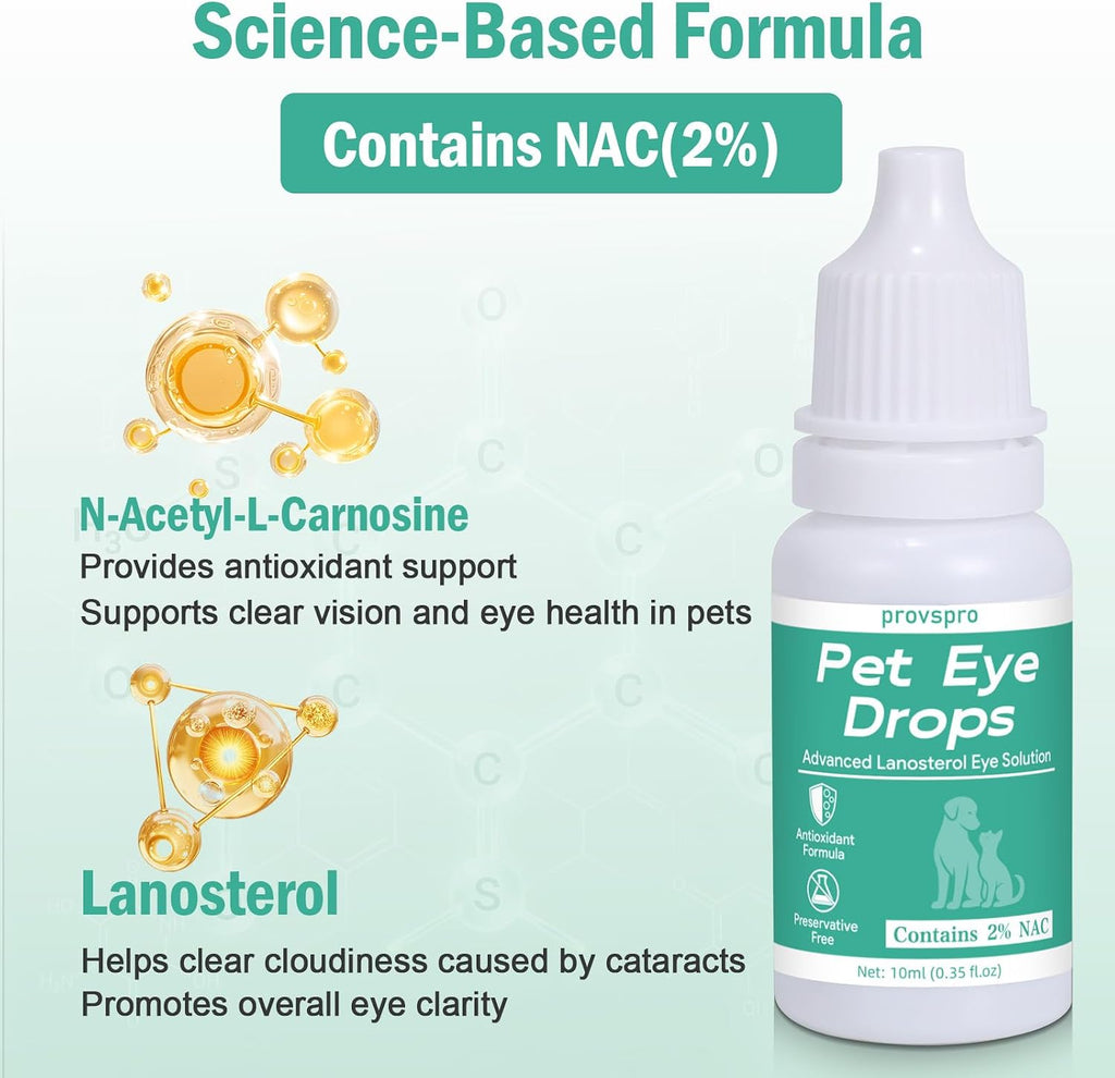 Cataract Eye Drops for Dogs, Improve Vision Clarity & Comfort, Supports Eye Comfort Moisture and Daily Eye Cleanliness, Gentle Pet Eye Care Formula, Preservative-Free