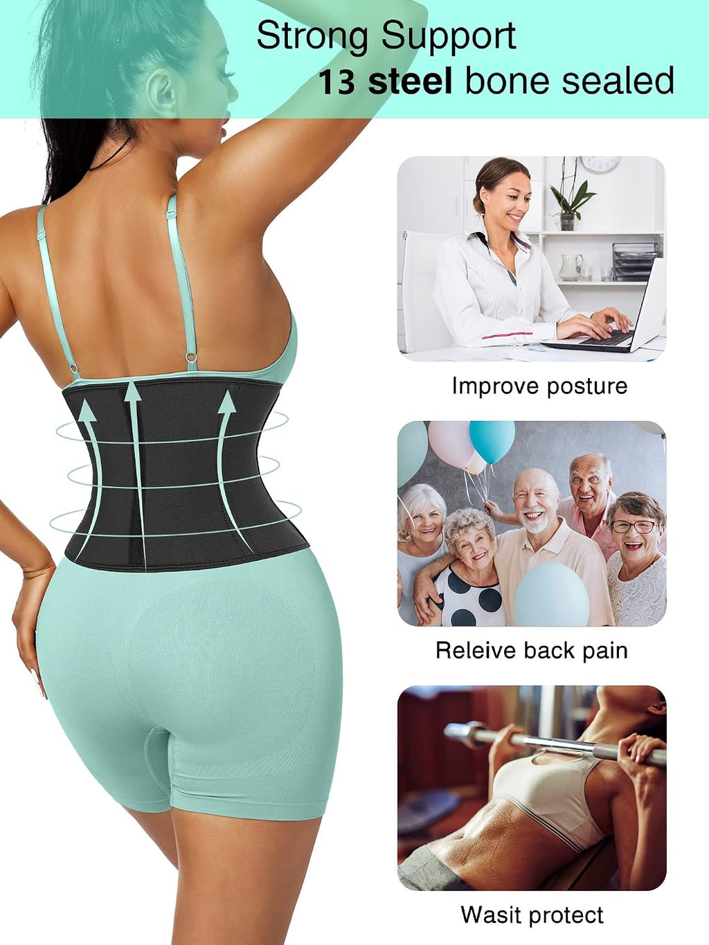 Short Torso Waist Trainer for Women Faja Body Shaper