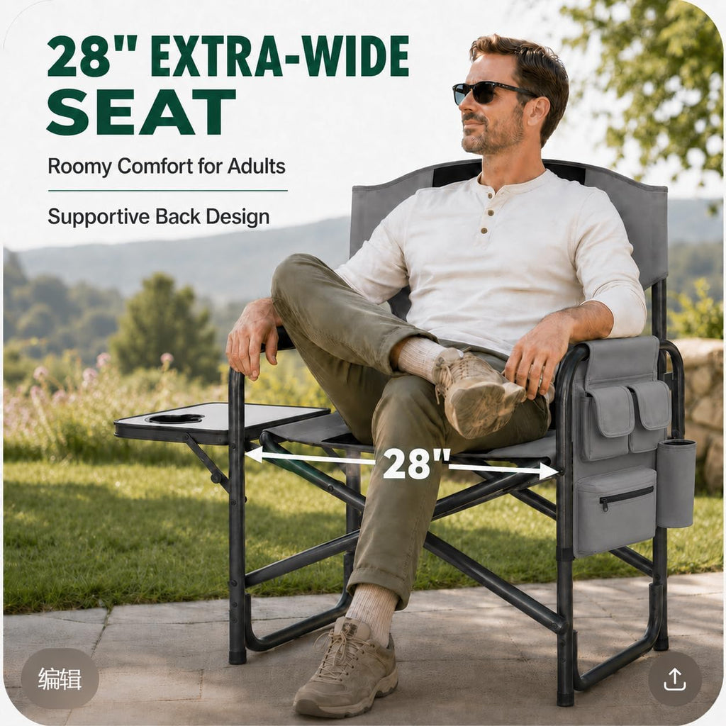 Colegence Oversized Camping Chair, 600-lb Capacity, Heavy-Duty Steel Frame