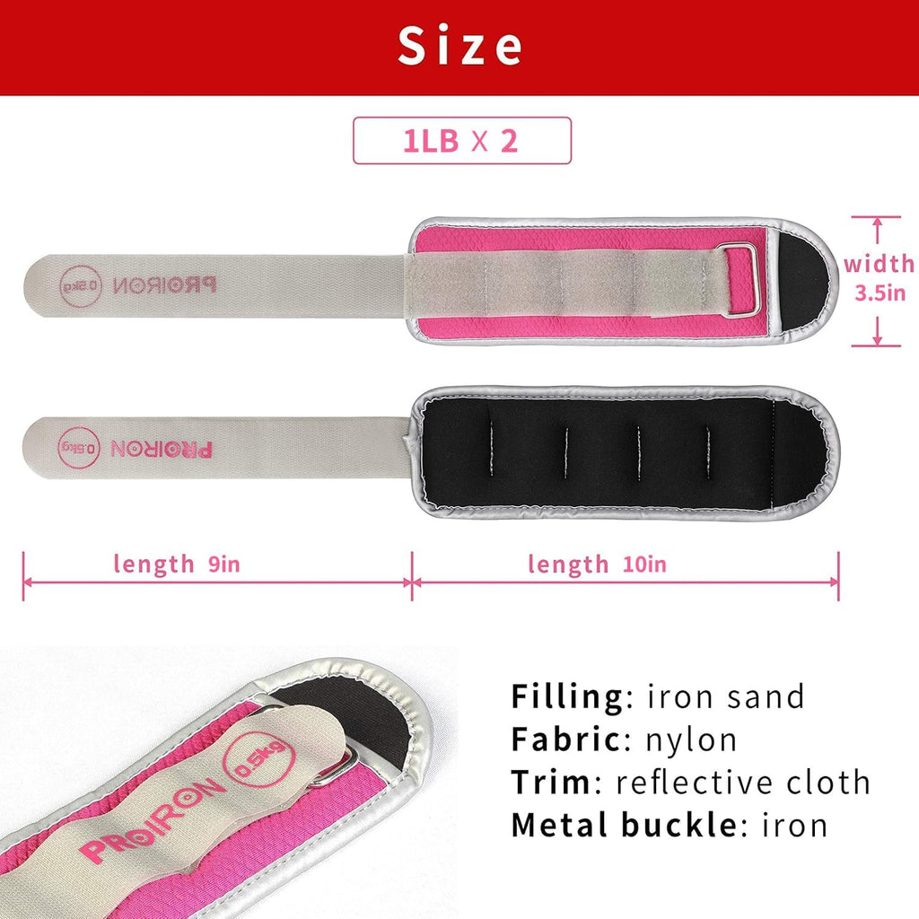 PROIRON Ankle Weights for Women, Leg Weights for Men, Ankle and Wrist Weights 2/4/6/8LBS，Reflective Arm Weights for Jogging，Gymnastics，Aerobics