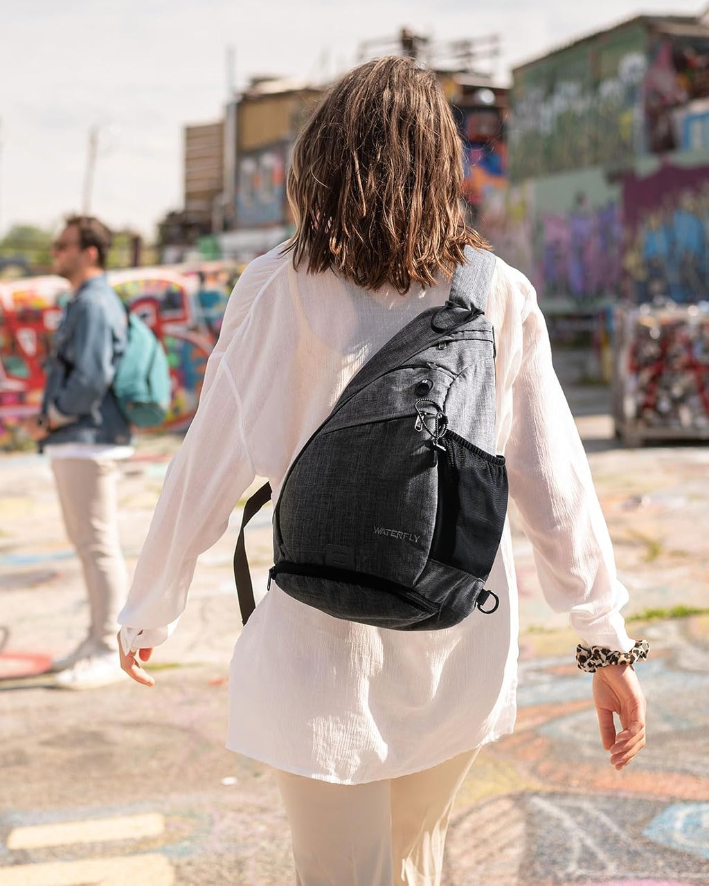 WATERFLY Large Sling Bag Crossbody Backpack Chest Pack for Men Women
