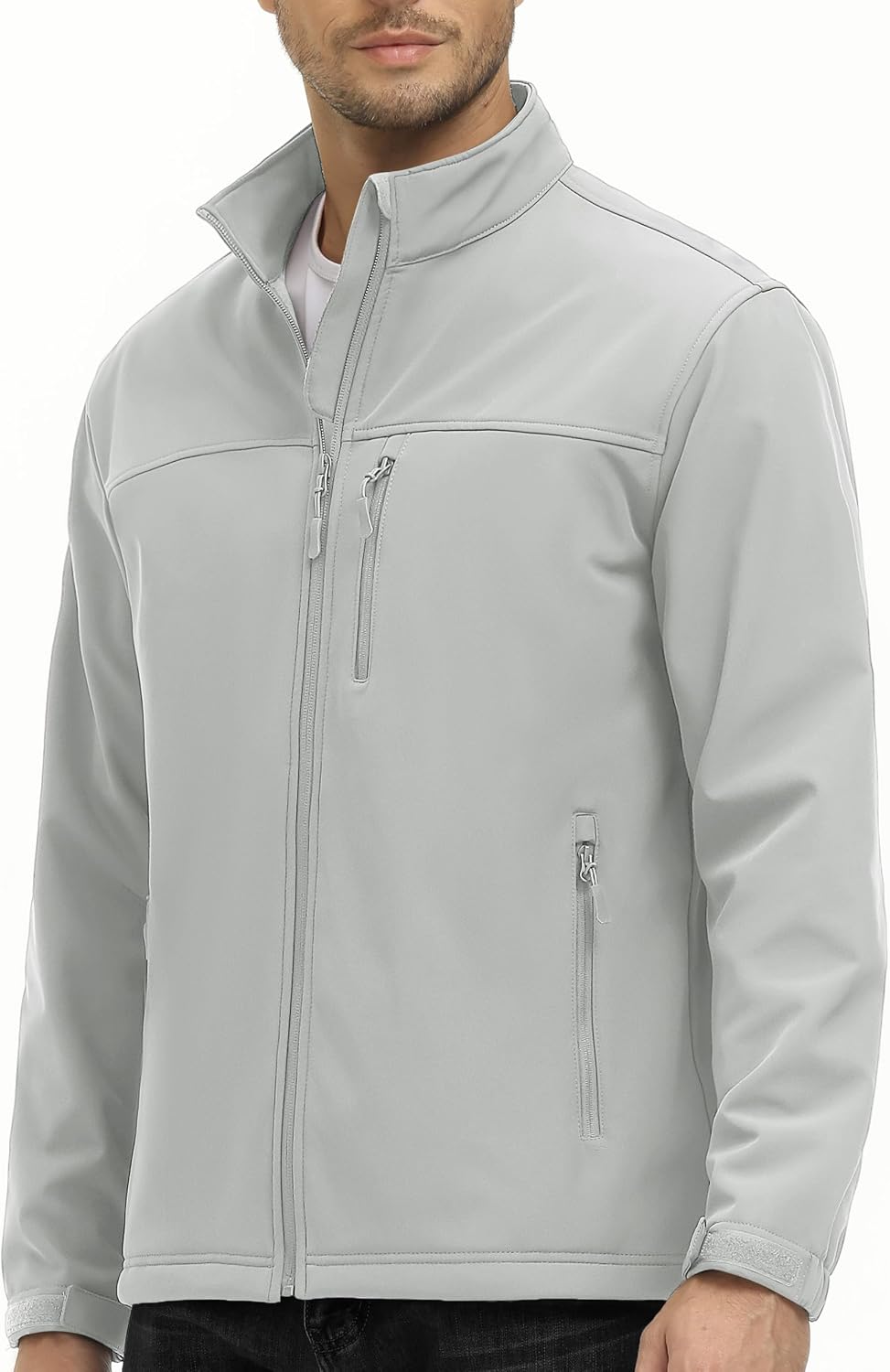 MAGCOMSEN Mens Lightweight Softshell Jacket Fleece Tactical Waterproof Coat