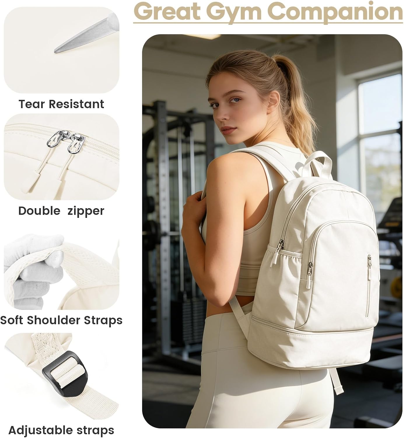 Gym Backpack for Women, Dance Volleyball Backpacks With Shoe Compartment
