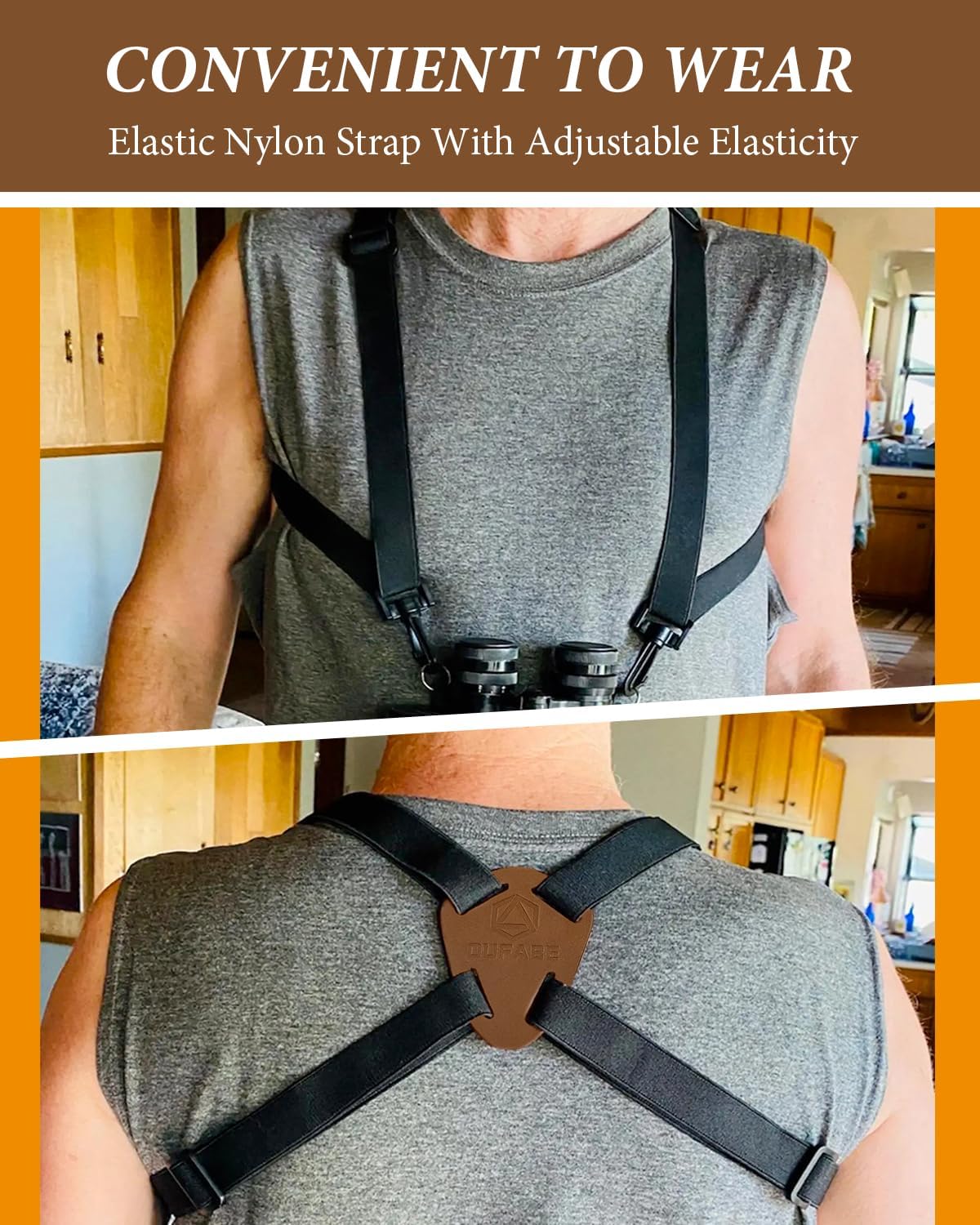 Binocular Harness Strap for Hunting, X-shaped Decompression Binocular Straps for Birding, Binocular Straps Harness, Suitable for Outdoor Camping, Hiking, Outdoor Survival, Search and Rescue Activities