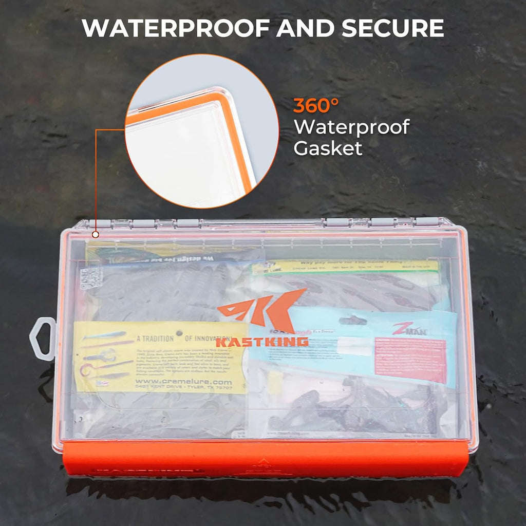 KastKing HyperSeal Waterproof Tackle Box, 3700 Deep Tackle Trays