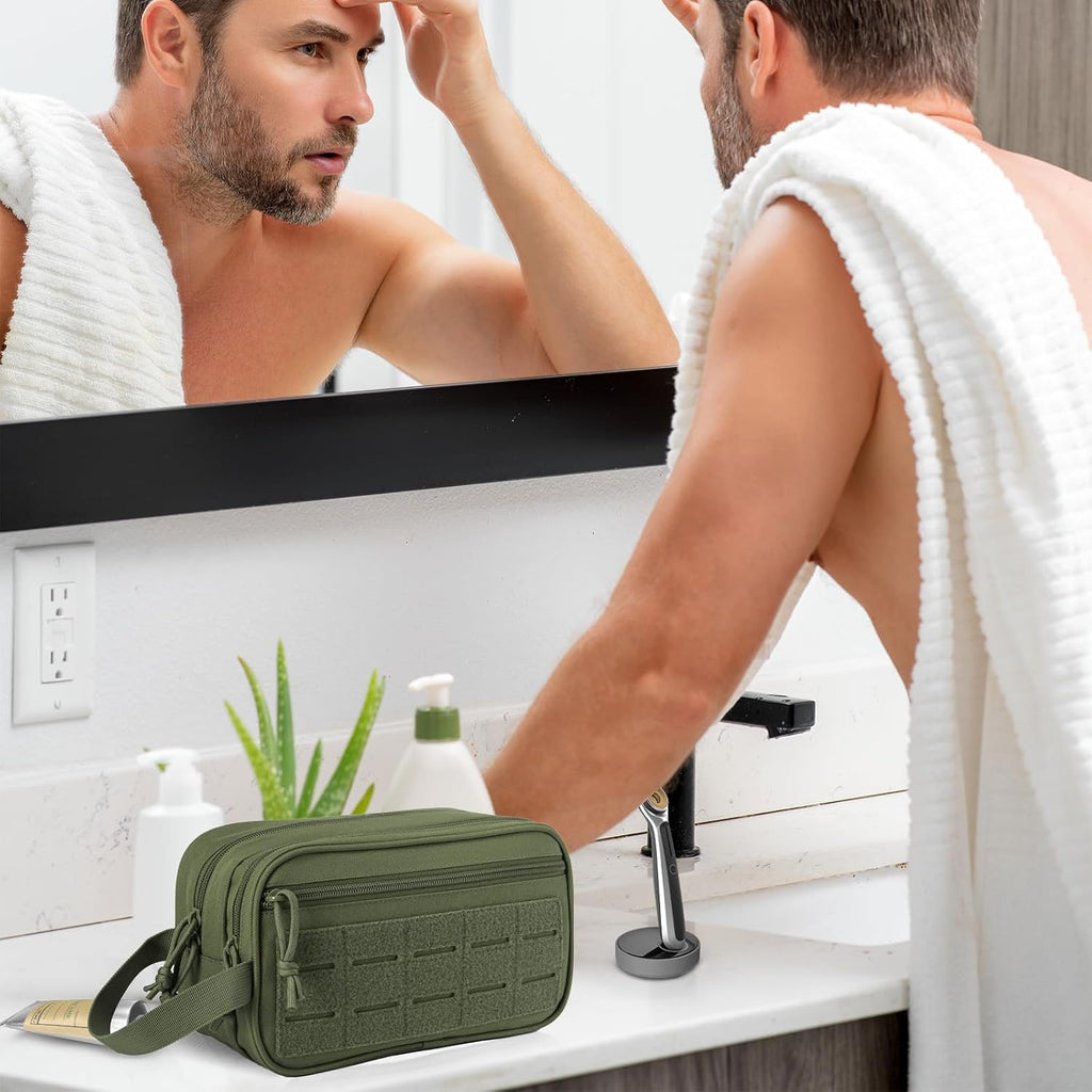 QT&QY Tactical Toiletry Bag For Men Hygiene Bag EDC Military Tool Molle Pouches Small Dopp Kit Mens Shaving Kit Travel shower Bags