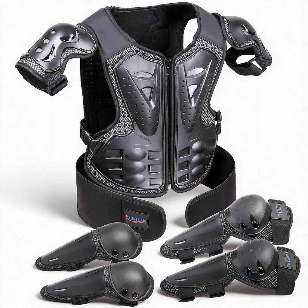 Kids Dirt Bike Gear,Motorcycle Armor Vest Suit for Motocross ATV MTB,Elbow Knee Back Chest Protection for Skating Ski