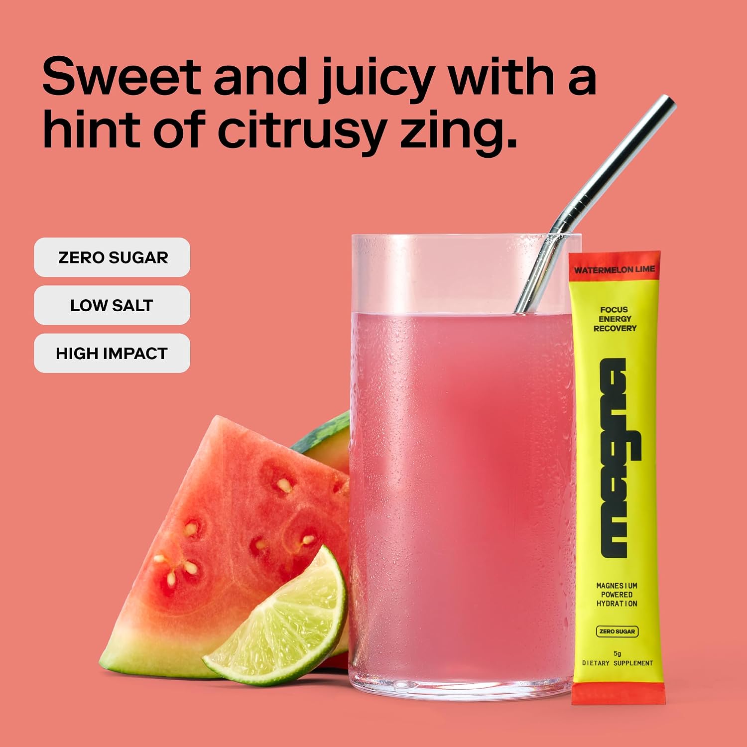 MAGNA Electrolytes Powder Drink for Hydration (28 Serving, Watermelon Lime)