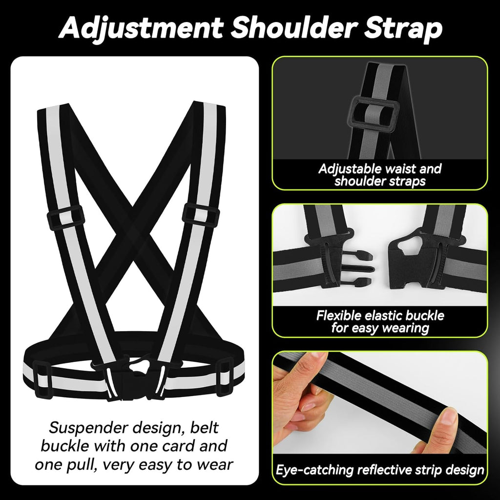 Reflective Vest Running Gear with Safety Straps