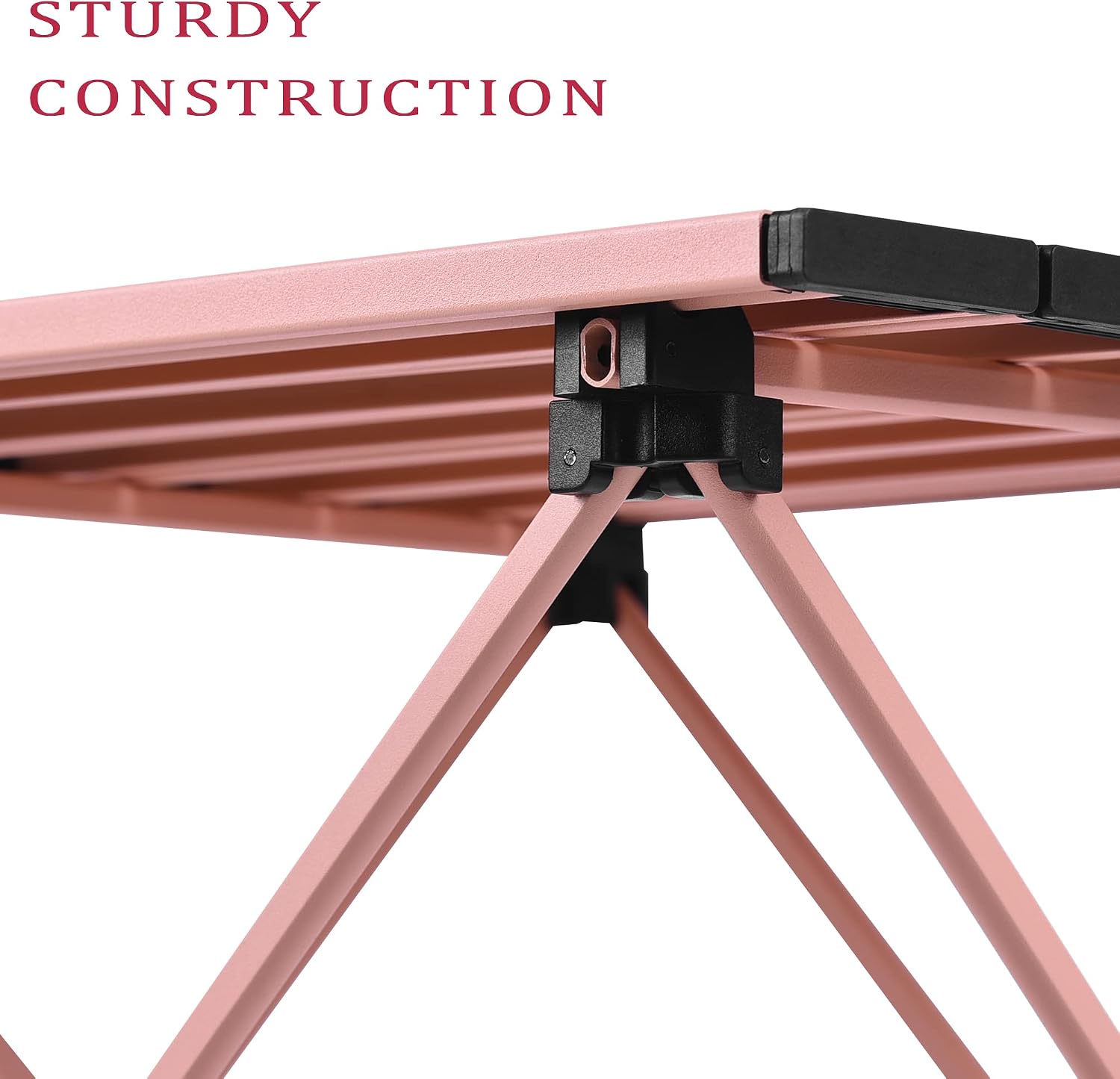 Grope Portable Beach Table for Sand, Folding Camping Table (Pink-S)