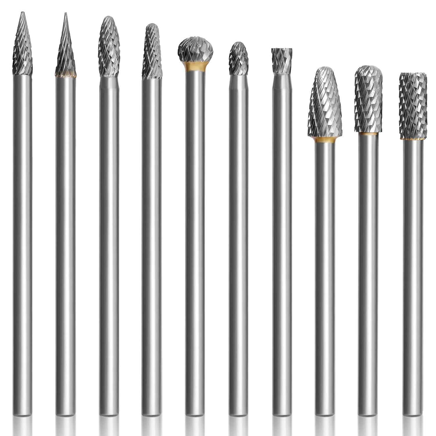 10Pcs Long Carbide Burr Set 4" L 1/4" Shank Die Grinder Bits for Dremel