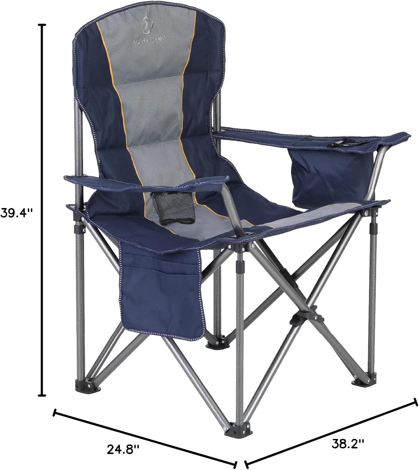 Heavy Duty Oversized Portable Camping Folding Chair Support 450 LBS Blue