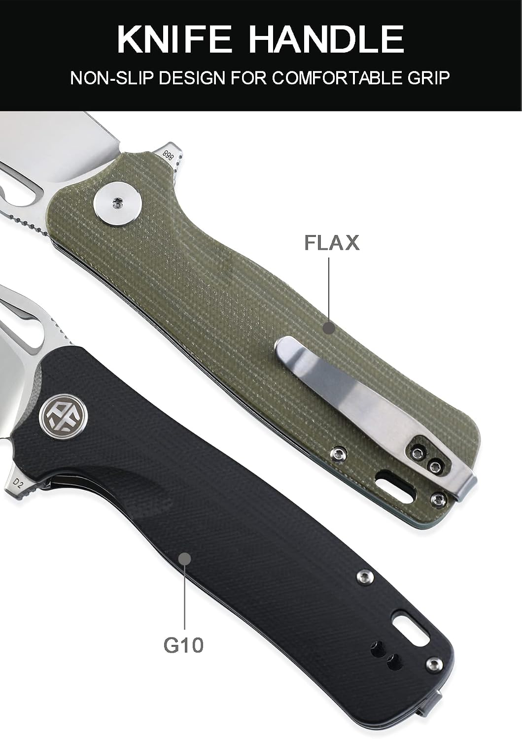 Petrified fish PF868 Bunta 3.35" D2 Satin Blade Pocket Folding Knife