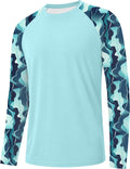 FISHEAL Men's Long Sleeve Fishing Shirts, UPF 50+ Camo Sun Protection Rash Guard, UV Shirt for Swimming Hunting Outdoor