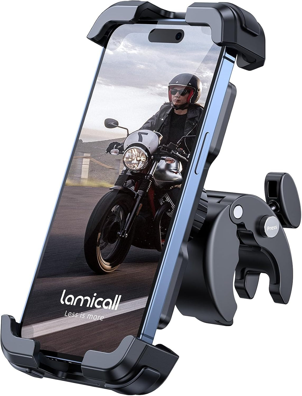 Lamicall Motorcycle Bike Phone Holder with Upgrade Quick Install Bar Clip