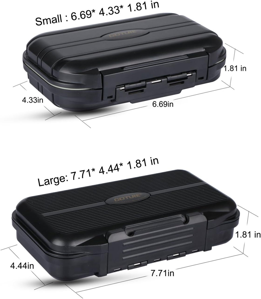 Goture Black Waterproof Clear Tackle Box Fixed Compartments Lure Storage Case