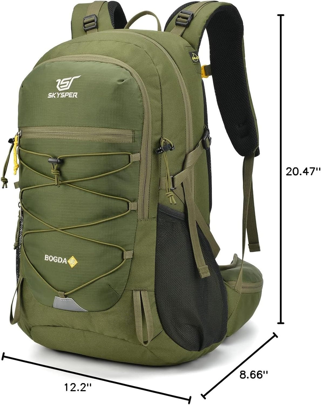 SKYSPER Hiking Backpack for Men Women, 35L Lightweight Travel Daypack, Outdoor Camping Back Pack with Multiple Compartments, Durable for Weekend Getaway