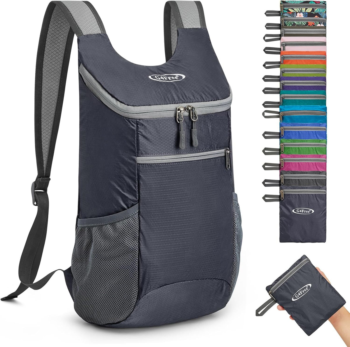 G4Free 10L Lightweight Packable Hiking Backpack, Nylon Daypack Daily Travel