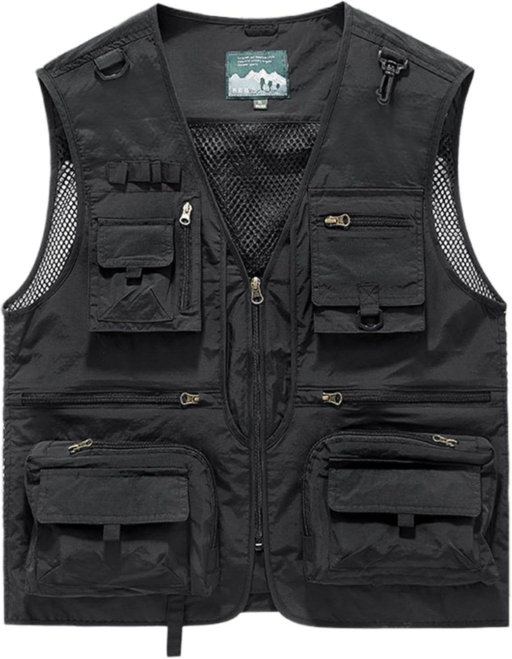 Gihuo Mens Fishing Vest Lightweight Utility Vests Cargo Outdoor Safari Travel Vest with Pockets
