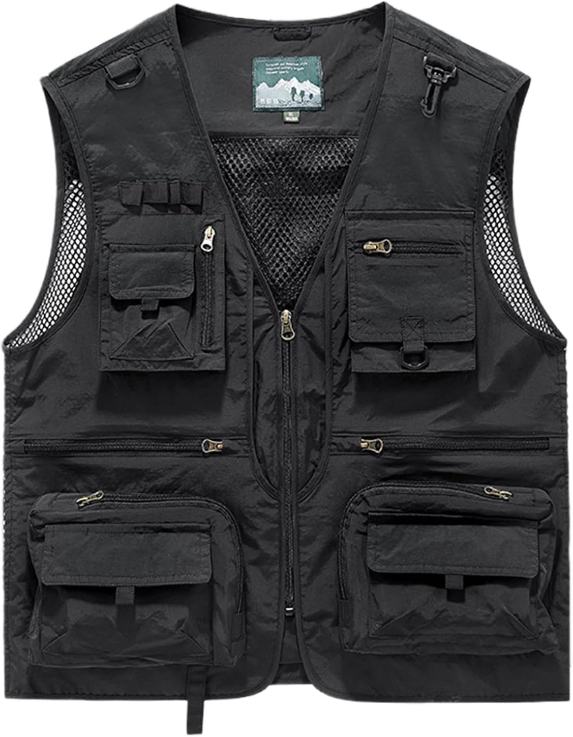 Gihuo Mens Fishing Vest Lightweight Utility Vests Cargo Outdoor Safari Travel Vest with Pockets