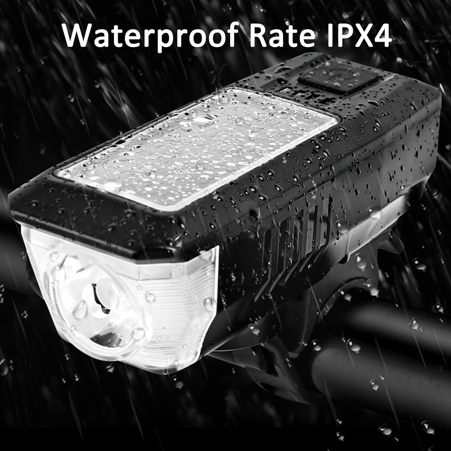 Bike Light, USB Rechargeable Headlight, IPX4 Waterproof, 3 Modes