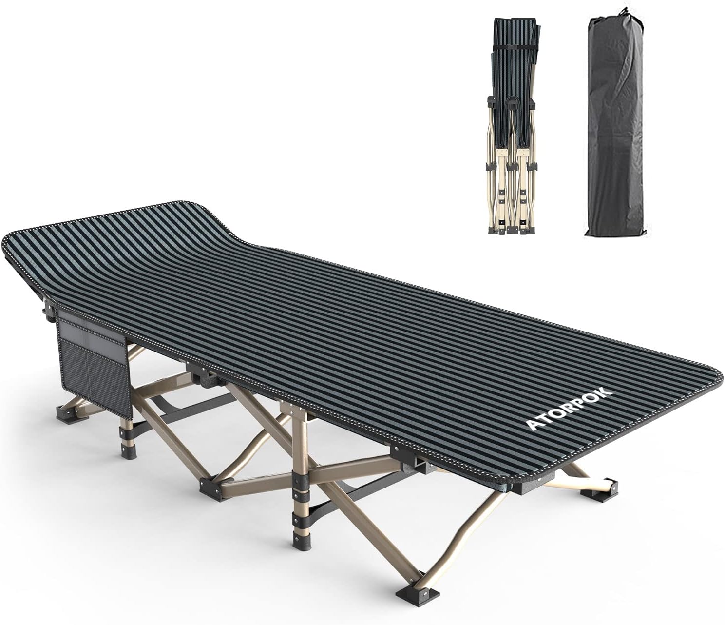 ATORPOK Camping Cot for Adults Comfortable, Tent Folding Cot for Sleeping
