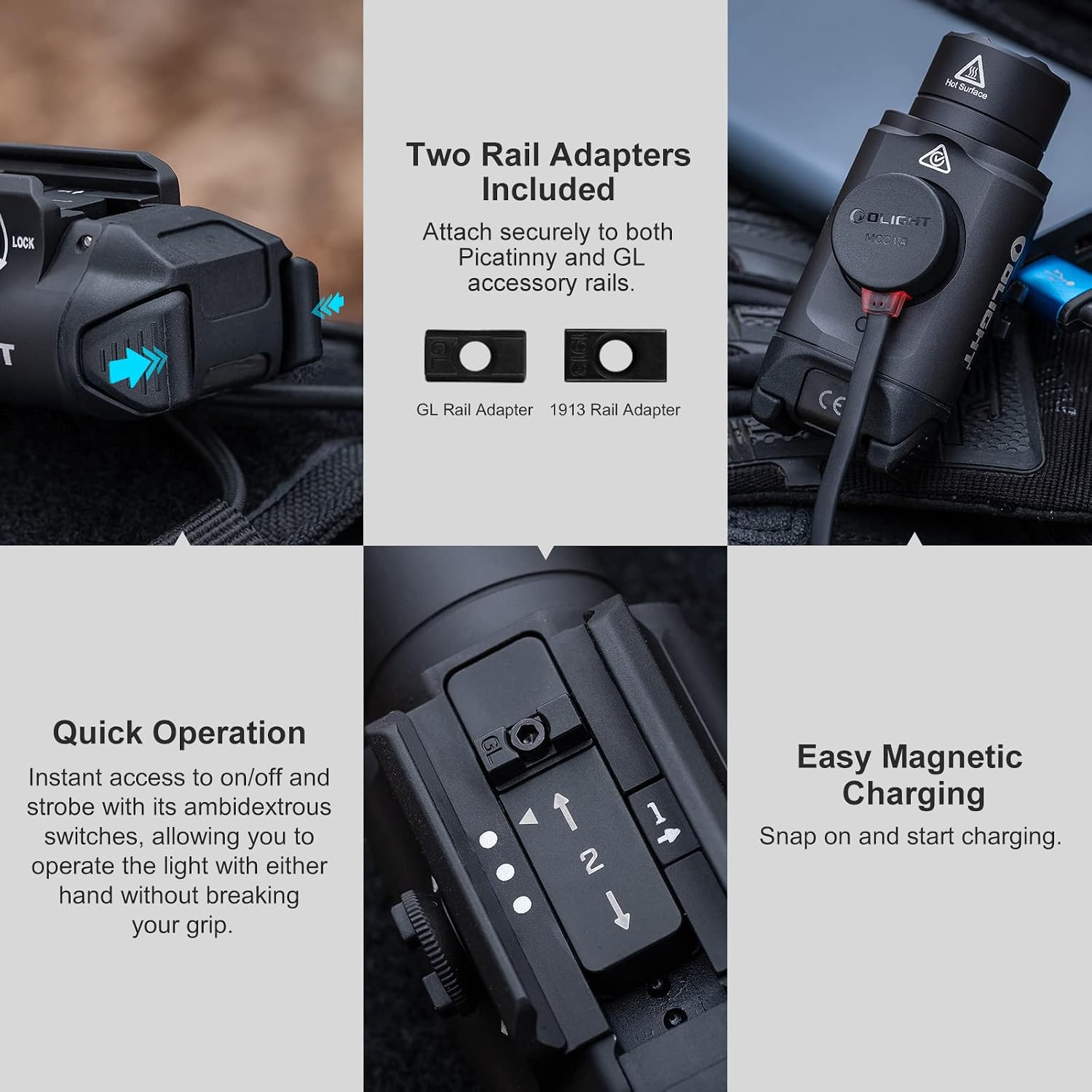 OLIGHT PL-3R Valkyrie 1500 Lumens Rechargeable Rail Mounted Weaponlight