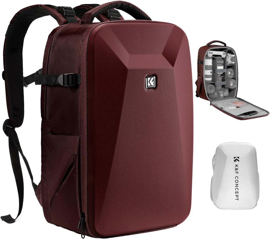 K&F CONCEPT Camera Backpack,Hardshell Photography DSLR Camera Bag