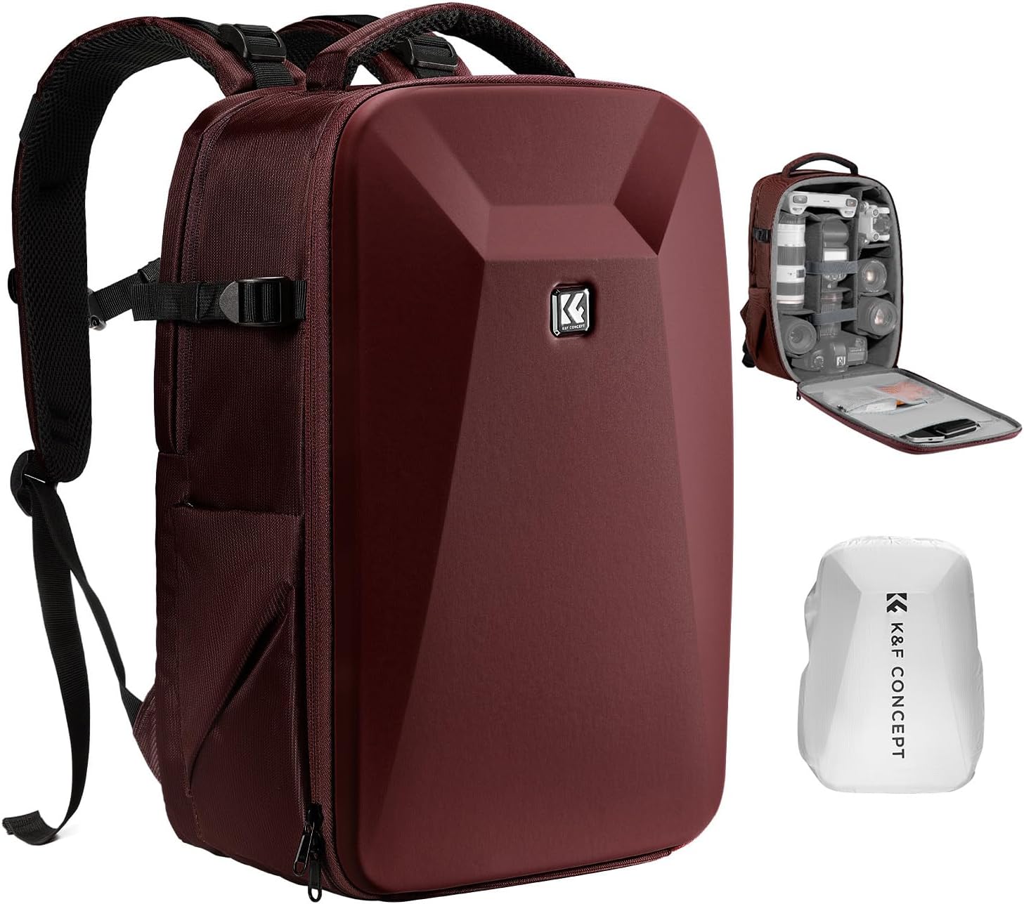 K&F CONCEPT Camera Backpack,Hardshell Photography DSLR Camera Bag