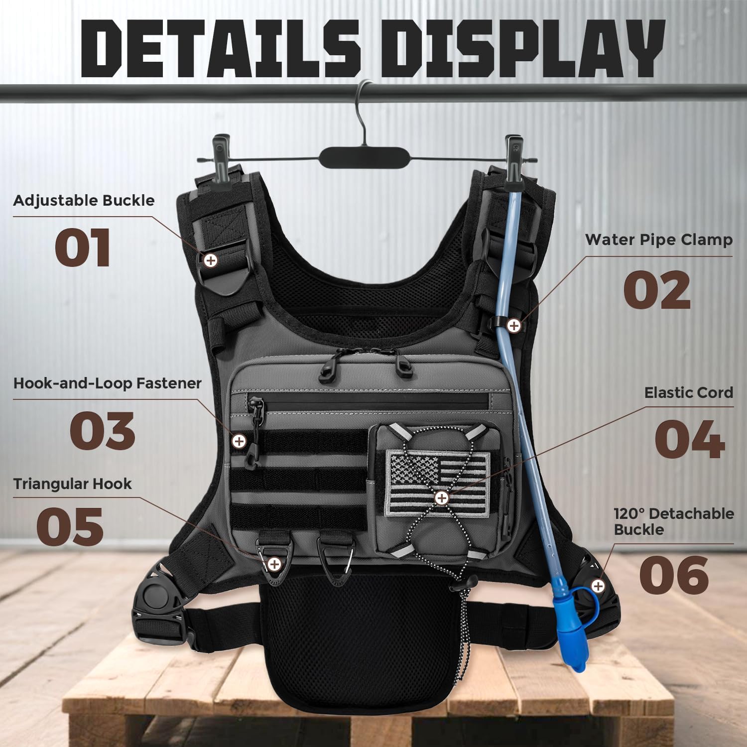 Hydration Vest with 2L Water Bladder for Men and Women,Lightweight Adjustable Hydration Backpack,Hiking Backpack with Water Bladder for Climbing Cycling Hiking