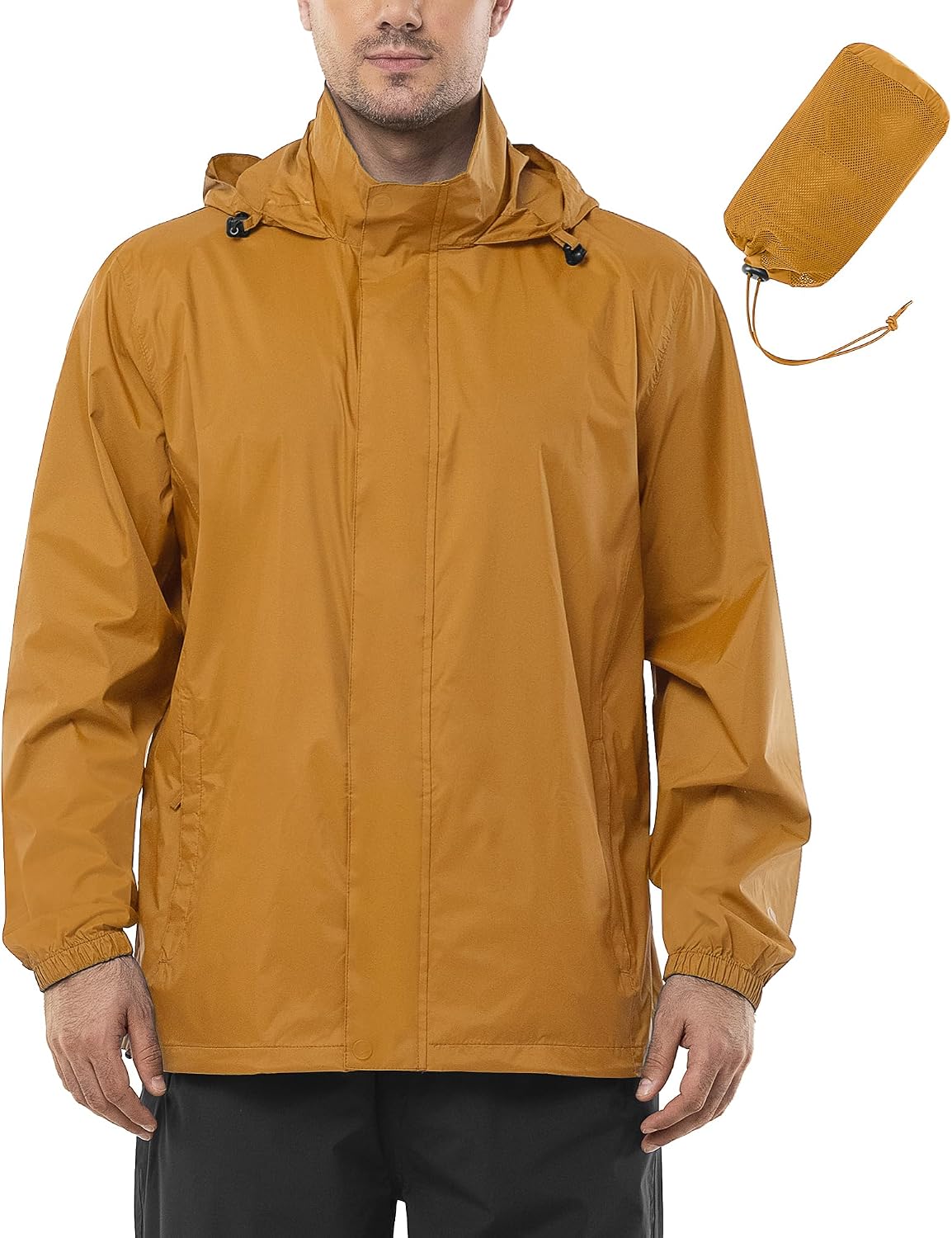 Outdoor Ventures Men's Rain Jacket Waterproof Lightweight Packable Raincoat