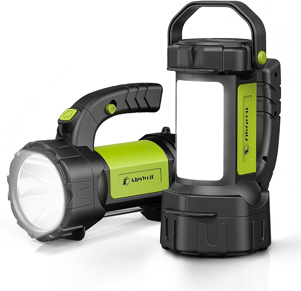 AlpsWolf Camping Lantern Rechargeable, LED Flashlight Spotlight Lantern with 800LM, 3600 mAh, Strap Included Portable Bright Camping Light for Emergency, Outdoor Hiking, Power Outages