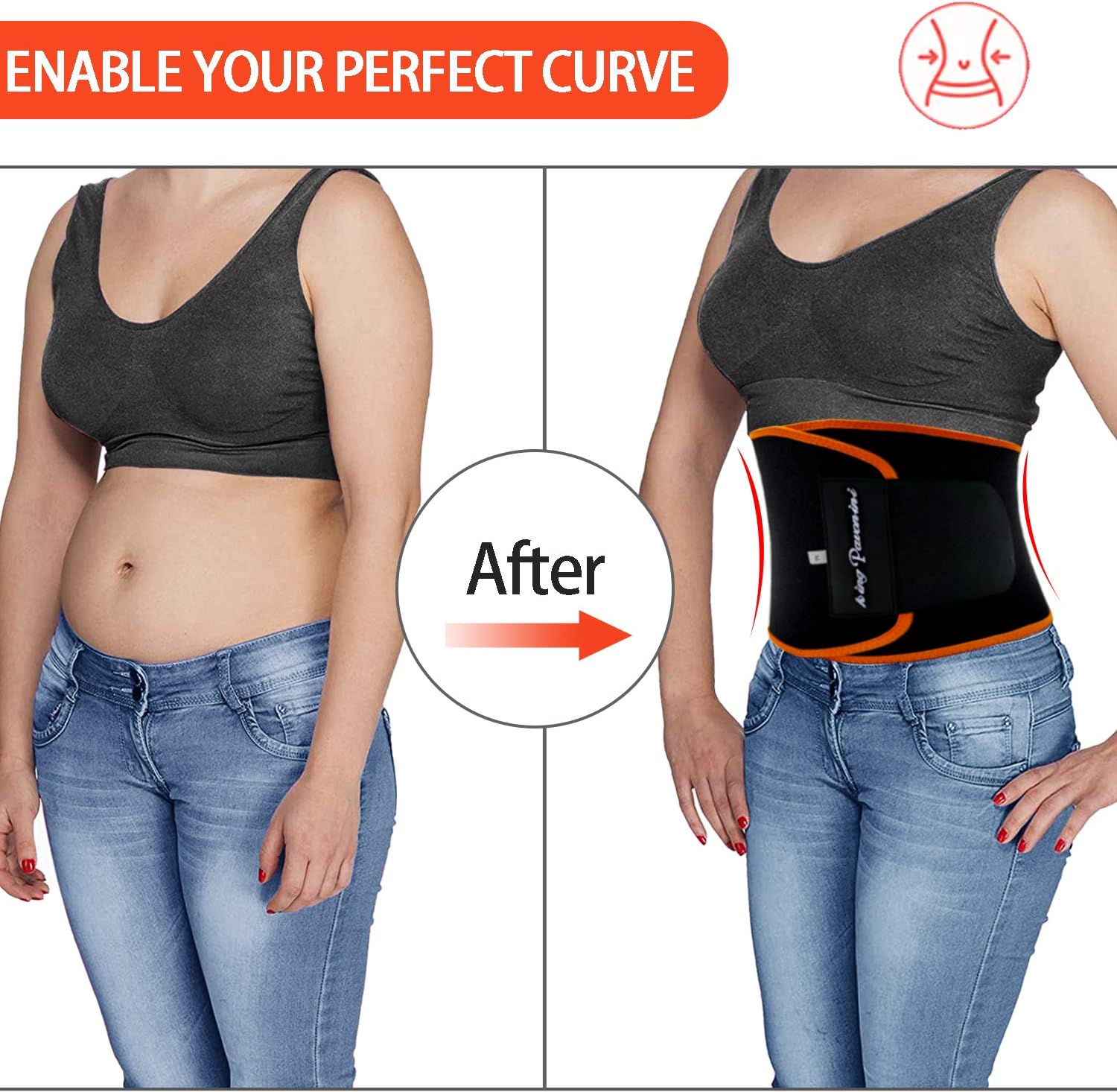 KingPavonini Waist Trainer for Men Women Belly Fat, Sweat Belt Band