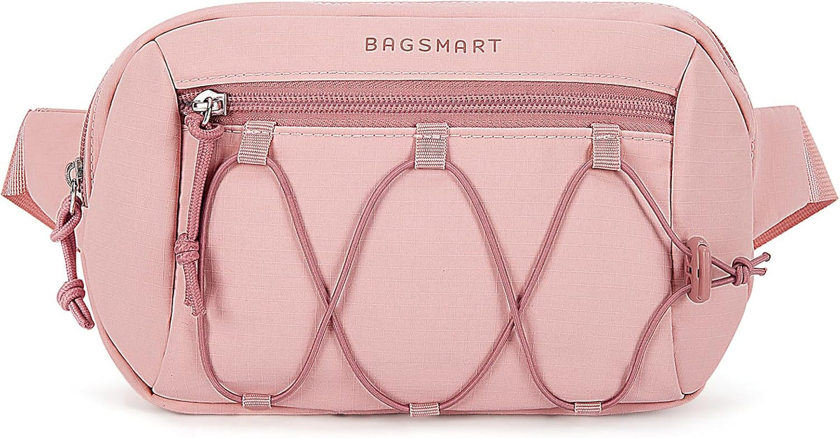 BAGSMART Fanny Packs for Women, Running Traveling Hiking, Light Pink