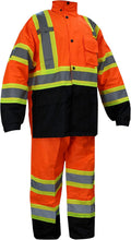 RW-CLA3-TLM55 AND OR77 Class 3 Rain suit, Jacket, Pants High Visibility Reflective Black Bottom