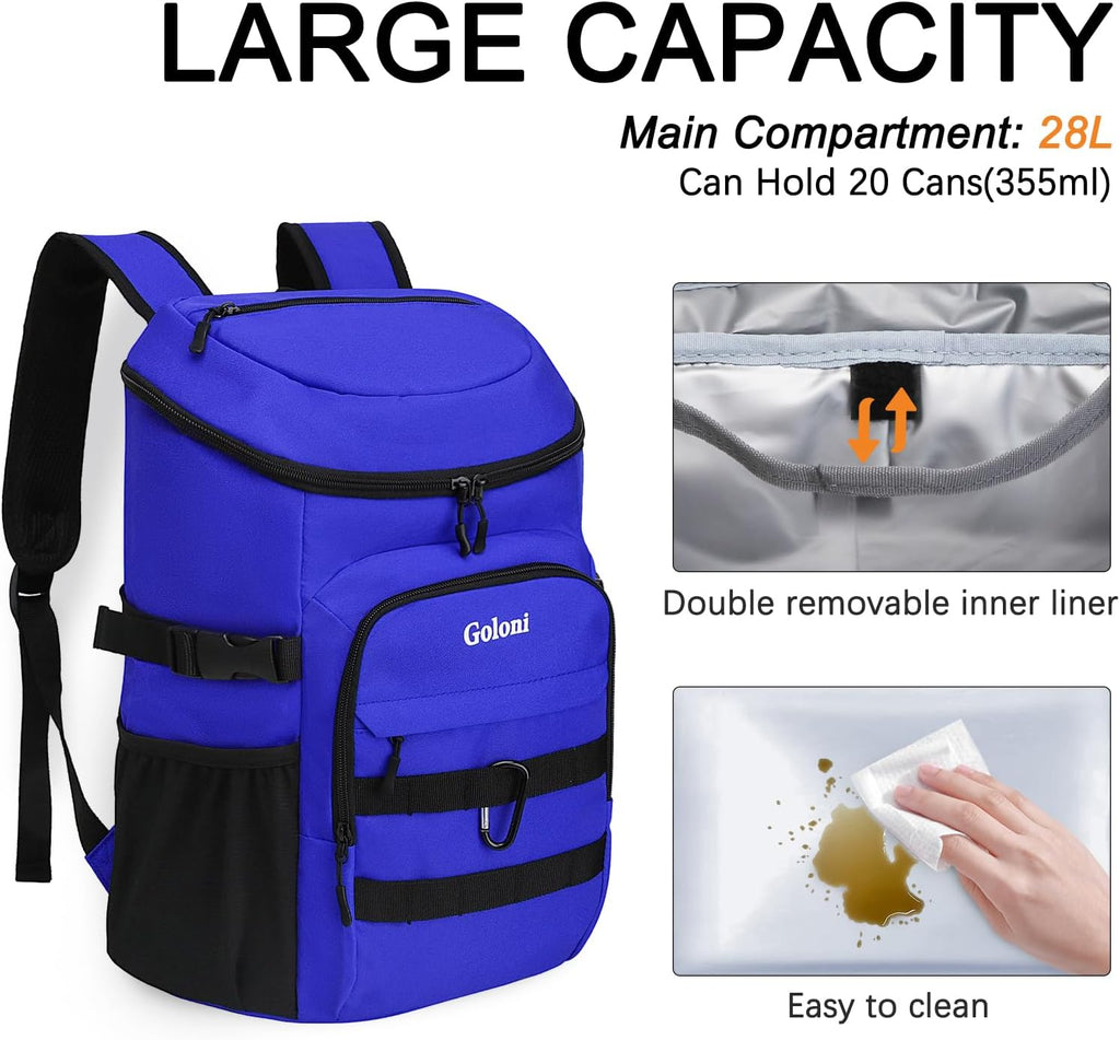 Cooler Backpack Insulated Leak Proof,Small Soft Coolers Bag for Men and Women Camping,Travel,Beach,Hiking,Picnic