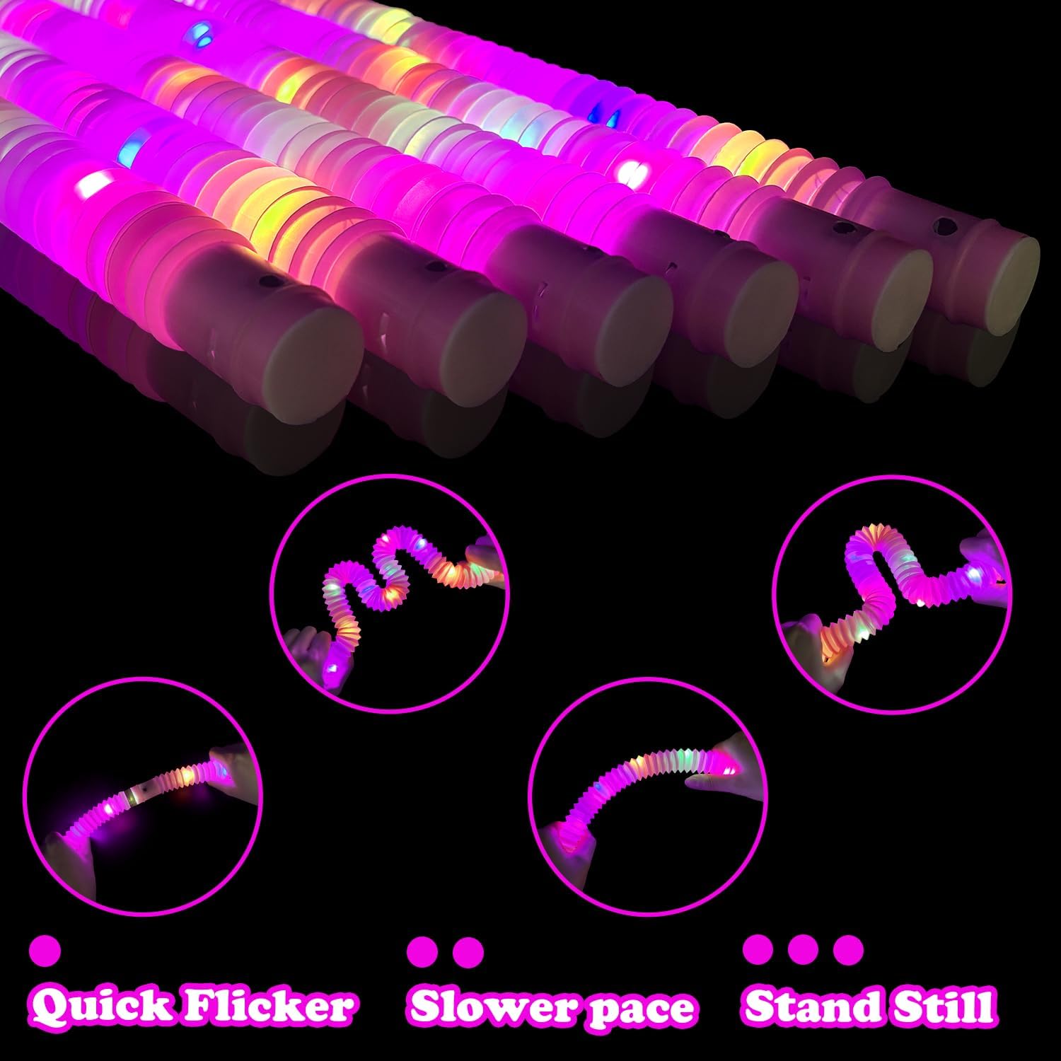 24 PCS Pink Glow Sticks Party Favors Supplies Toys Gifts for Kids Adults