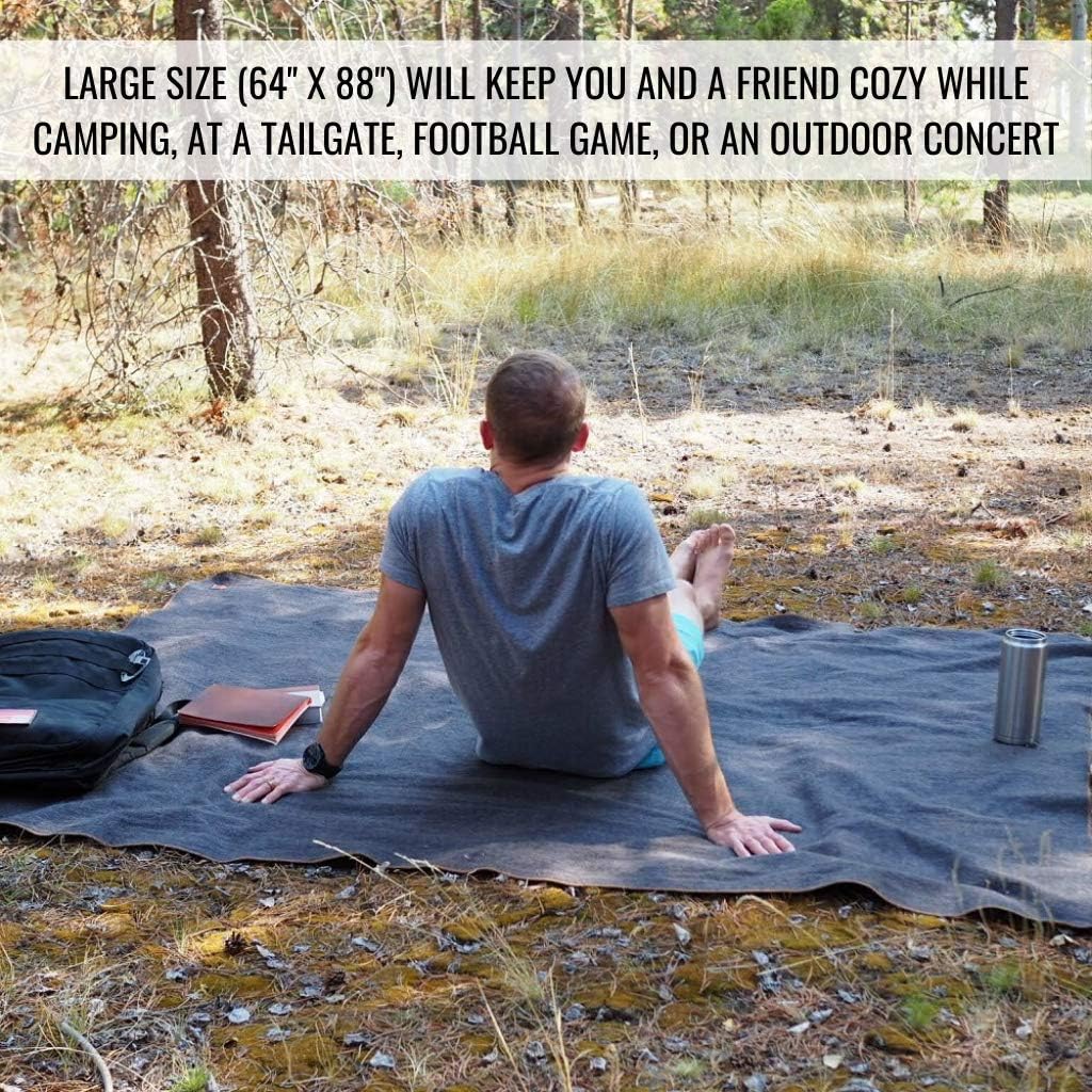 Arcturus Military Wool Blanket - Warm, Thick, Washable - Great for Outdoors, Camping, Stadium Blanket, Picnics, Travel - Car & Bushcraft Survival Kits