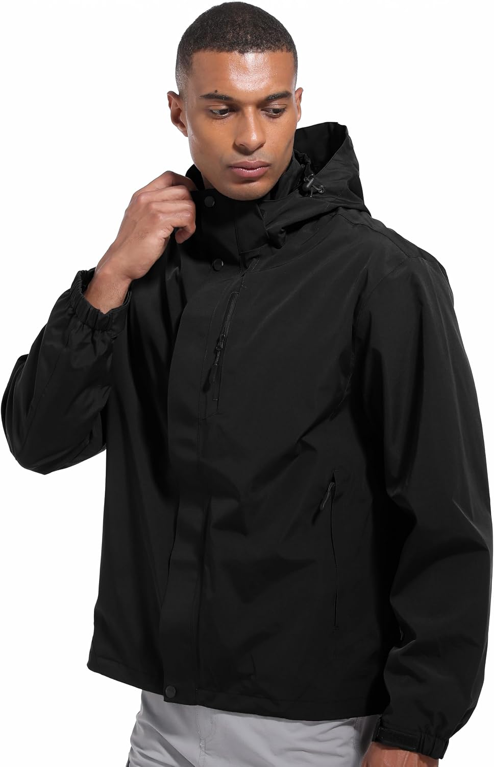 WENRONSTA Men's Lightweight Rain Jacket Waterproof Windbreaker Hooded Raincoat Shell Jacket Outdoor Hiking Fishing Travel