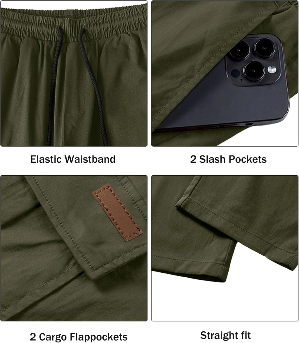 Comdecevis Men's Casual Cargo Pants Tactical Work Pants with Pockets